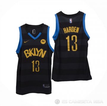 Camiseta James Harden NO 13 Brooklyn Nets Fashion Royalty Negro