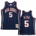 Camiseta Jason Kidd NO 5 Brooklyn Nets Retro Azul