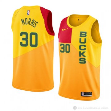 Camiseta Jaylen Morris #30 Milwaukee Bucks Ciudad 2018-19 Amarillo