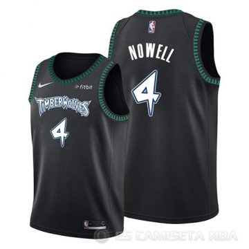 Camiseta Jaylen Nowell #4 Minnesota Timberwolves Hardwood Classics Negro