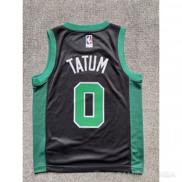 Camiseta Jayson Tatum #0 Boston Celtics Nino Statement Negro