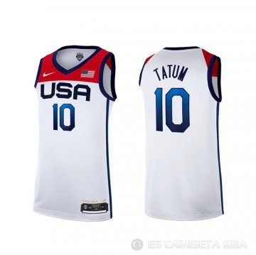 Camiseta Jayson Tatum NO 10 USA 2021 Blanco