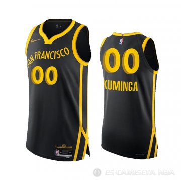 Camiseta Jonathan Kuminga #00 Golden State Warriors Ciudad Autentico 2023-24 Negro