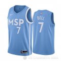 Camiseta Jordan Bell #7 Minnesota Timberwolves Ciudad Edition Azul