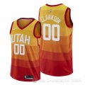 Camiseta Jordan Clarkson #0 Utah Jazz Ciudad Edition Naranja