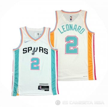 Camiseta Kawhi Leonard NO 2 San Antonio Spurs Ciudad 2021-22 Blanco