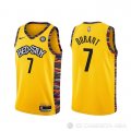 Camiseta Kevin Durant NO 7 Brooklyn Nets Ciudad 2020-21 Amarillo