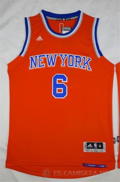 Camiseta Porzingis #6 New York Knicks Naranja