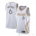 Camiseta Kristaps Porzingis NO 6 Dallas Mavericks Ciudad 2020-21 Blanco