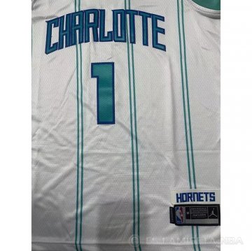 Camiseta LaMelo Ball #1 Charlotte Hornets Nino Association 2022-23 Blanco
