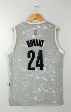 Camiseta Lakers Bryant #24 Luces de la ciudad Gris