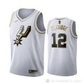 Camiseta Lamarcus Aldridge #12 Golden Edition San Antonio Spurs Blanco
