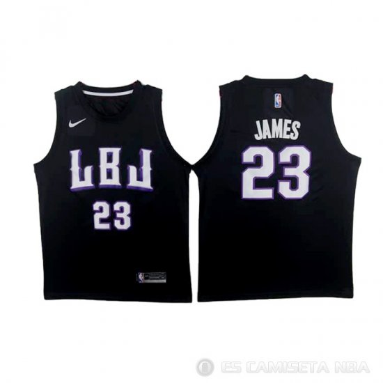 Camiseta Lebron James #23 LBJ Los Angeles Lakers Negro - Haga un click en la imagen para cerrar