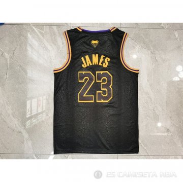 Camiseta Lebron James NO 23 Los Angeles Lakers Black Mamba Negro