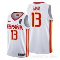 Camiseta Marc Gasol #13 Espana 2019 FIBA Baketball World Cup Blanco