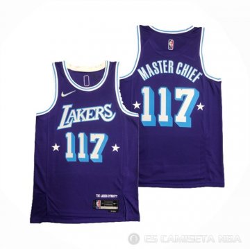 Camiseta Master Chief NO 117 Los Angeles Lakers x X-BOX Violeta