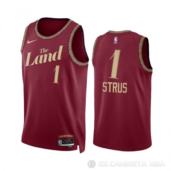Camiseta Max Strus #1 Cleveland Cavaliers Ciudad 2023-24 Rojo - Haga un click en la imagen para cerrar