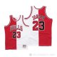 Camiseta Michael Jordan NO 23 Chicago Bulls Split Blanco Rojo