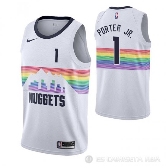 Camiseta Michael Porter JR. NO 1 Denver Nuggets Ciudad Blanco - Haga un click en la imagen para cerrar