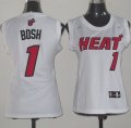 Camiseta Bosh #1 Miami Heat Mujer Blanco