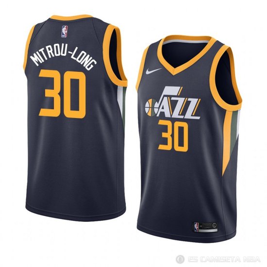 Camiseta Naz Mitrou-Long #30 Utah Jazz Icon 2018 Azul - Haga un click en la imagen para cerrar
