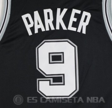 Camiseta Parker #9 San Antonio Spurs Autentico 2017-18 Negro