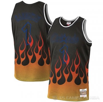 Camiseta Penny Hardaway NO 1 Orlando Magic Flames Negro