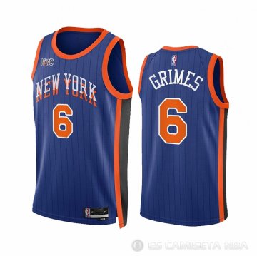 Camiseta Quentin Grimes #6 New York Knicks Ciudad 2023-24 Azul