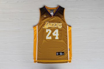 Camiseta Bryant #24 Lakers Resuenan Moda Amarillo Negro