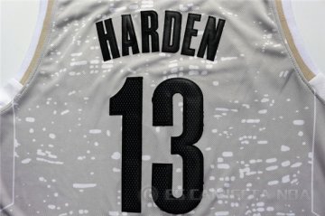 Camiseta Rockets Harden #13 Luces de la ciudad Gris