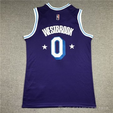 Camiseta Russell Westbrook NO 0 Los Angeles Lakers Ciudad Edition 2021-22 Violeta