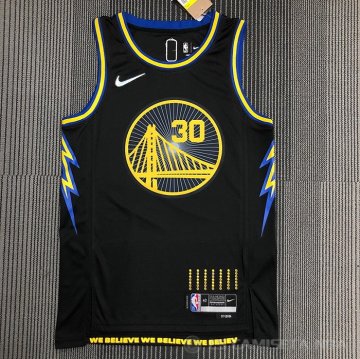 Camiseta Stephen Curry 2974th Golden State Warriors 3 Points Negro