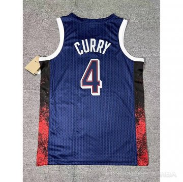 Camiseta Stephen Curry #4 USA 2024 Azul