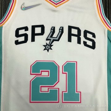 Camiseta Tim Duncan NO 21 San Antonio Spurs Ciudad 2021-22 Blanco