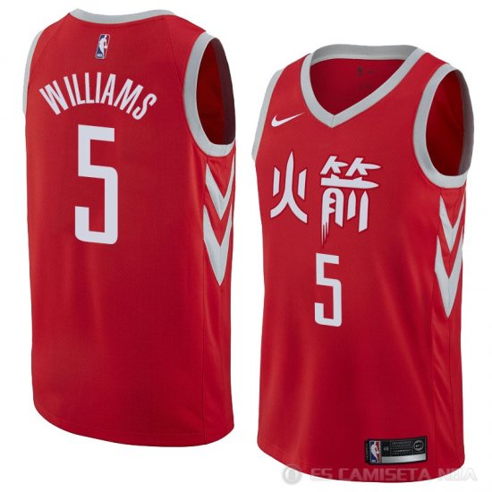 Camiseta Troy Williams #5 Houston Rockets Ciudad 2018 Rojo - Haga un click en la imagen para cerrar