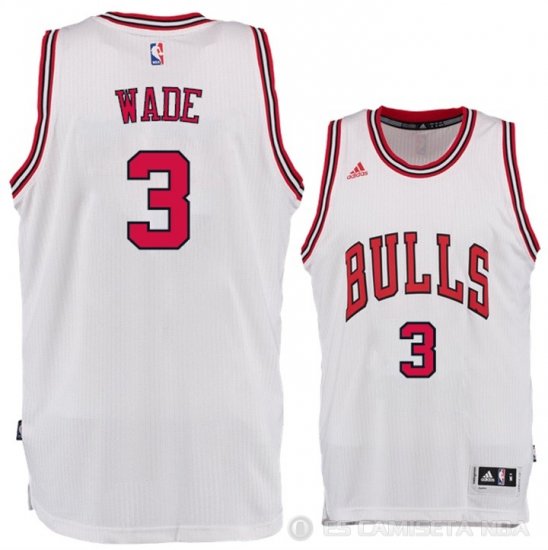 Camiseta Wade #3 Chicago Bulls Blanco - Haga un click en la imagen para cerrar