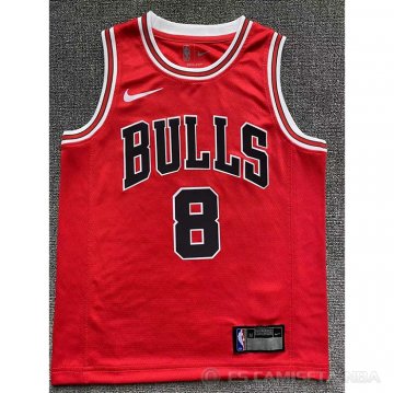 Camiseta Zach Lavine #8 Chicago Bulls Nino Icon Rojo