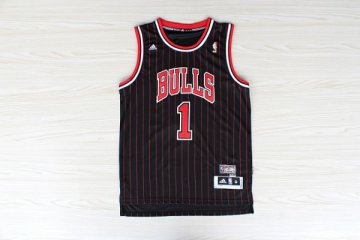 Camiseta retro Rose #1 Chicago Bulls Negro