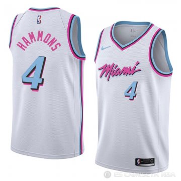 Camiseta Aj Hammons #4 Miami Heat Ciudad 2018 Blanco