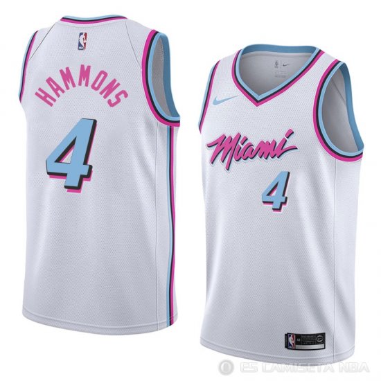 Camiseta Aj Hammons #4 Miami Heat Ciudad 2018 Blanco - Haga un click en la imagen para cerrar