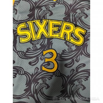 Camiseta Allen Iverson #3 Philadelphia 76ers Mitchel & Ness 1996-97 Negro