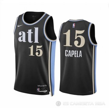 Camiseta Clint Capela #15 Atlanta Hawks Ciudad 2023-24 Negro