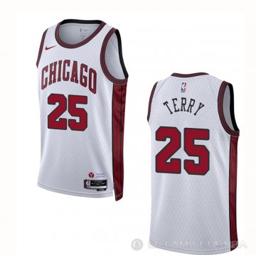 Camiseta Dalen Terry #25 Chicago Bulls Ciudad 2022-23 Blanco