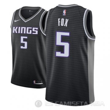 Camiseta De\'aaron Fox Sacramento Kings #5 Statement 2018-19 Negro