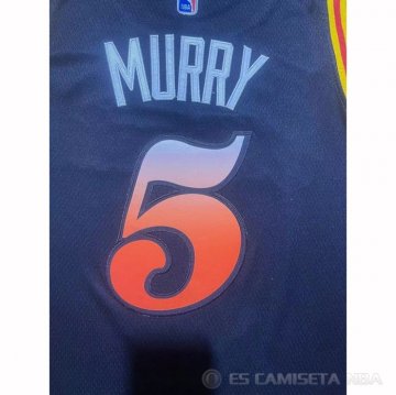 Camiseta Dejounte Murray #5 Atlanta Hawks Ciudad 2022-23 Negro
