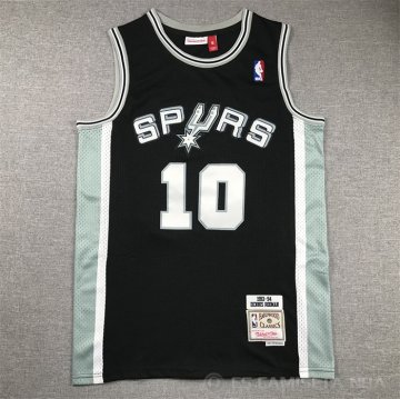 Camiseta Dennis Rodman #10 San Antonio Spurs Mitchell & Ness 1993-94 Negro