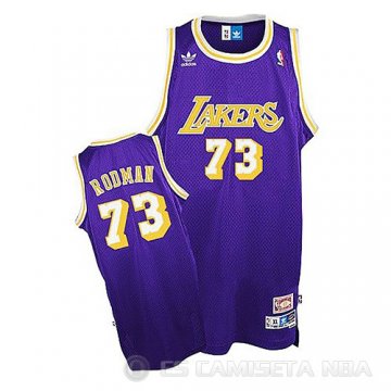 Camiseta Dennis Rodman #73 Los Angeles Lakers Retro Violeta
