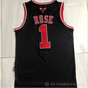 Camiseta Derrick Rose NO 1 Chicago Bulls Retro Negro