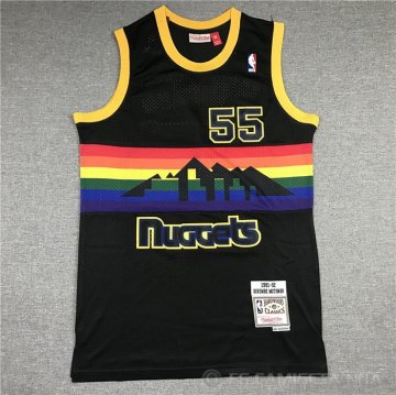Camiseta Dikembe Mutombo NO 55 Denver Nuggets Mitchell & Ness 1991-92 Negro