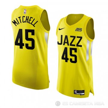 Camiseta Donovan Mitchell #45 Utah Jazz Icon Autentico 2022-23 Amarillo